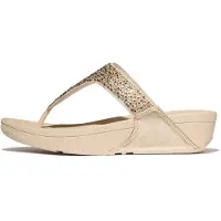FitFlop Lulu crystal-mix metallic toe-post sandals
