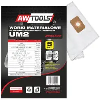 AWTOOLS - Microvezel Stofzuigerzakken - 5 Stuks - Trifiltratie - Makita VC2010 Compatibel