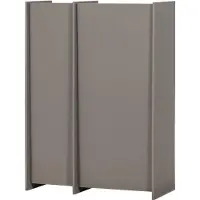 Woood Brock 2-Deurs Kast - Essen Fineer - Warmgrijs - 140x102x44