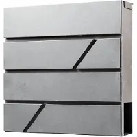 BRASQ Brievenbus Hangend Grijs Deluxe - Wandbrievenbus met Slot en krantenvak - Incl. Montagemateriaal & 2 Sleutels - Postbus - brievenbus - RVS