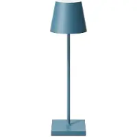 Sigor LED-acculamp Nuindie, USB-C, blauw, IP54, dimbaar, blauw, Woon-/ Eetkamer, Aluminium, Modern