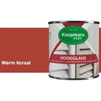 Koopmans Verf Koopmans Hoogglans Lakverf Binnen & Buiten – Voor Hout en Metaal – Krasvast – Hoge Dekkracht – Kozijnen, Deuren & Meubels – Warm Koraal – 750 ml