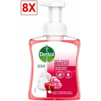 Dettol 8 x Handzeep Zachte Mousse - Antibacterieel - Roos & Kersenbloesem - 250 ml