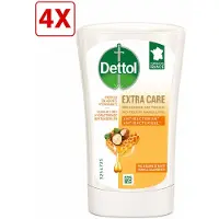 Dettol 4 x - Handzeep - No-Touch Navulling - Honing & Galamboter - Antibacterieel - 250ml