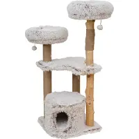 Europet 431/481479 Krabpaal Marseille Long Hair Pluche Beige - 49 x 49 x 122 cm