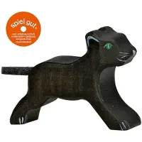 Gollnest & Kiesel Wildernis - Panter Klein - 7X2X6Cm - Houten Figuur - Handgemaakt