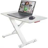 Leitz Zit Sta Bureau Verhoger Met Schuiflade - In Hoogte Verstelbaar - 70 X 35 Cm - Wit En Grijs - Compact Ergonomisch Werkstation Voor Laptop En Monitor