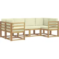 vidaXL Buiten bank set 6 st Wit en crèmekleurig