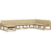 vidaXL Buiten bank set 8 st Wit en Beige Massief Acacia Hout