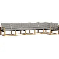 vidaXL Buiten bank set 6 st Wit en Lichtgrijs