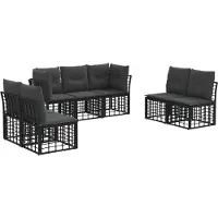 vidaXL Buiten bank set Zwart Polyester