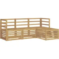 vidaXL Buiten bank set 4 st Wit Massief Acacia Hout