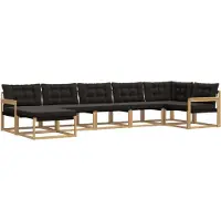 vidaXL Buiten bank set 7 st Wit en zwart Massief Acacia Hout