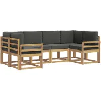 vidaXL Buiten bank set 6 st Wit en antracietkleurig