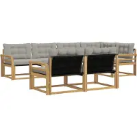 vidaXL Buiten bank set 7 st Wit en Lichtgrijs