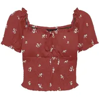 ONLY Blouse 'ONLHillary' lichtgrijs / donkerrood / wit