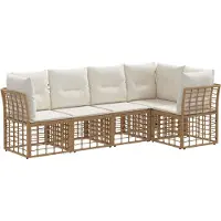 vidaXL Buiten bank set Naturel Polyester