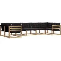 vidaXL Buiten bank set 7 st Wit en zwart