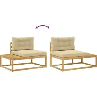 vidaXL Buiten eindsofa met kussen Wit 115 x 83 x 73 cm Polyester