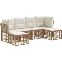 vidaXL Buiten bank set Naturel Polyester