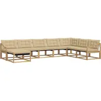 vidaXL Buiten bank set 8 st Wit en Beige Massief Acacia Hout