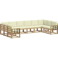 vidaXL Buiten bank set 10 st Wit en crèmekleurig