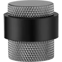Intergriff Deurstopper voor vloermontage geribbeld 25x30mm gun metal PVD gecoat