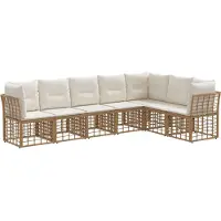 vidaXL Buiten bank set Naturel Polyester