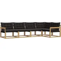 vidaXL Buiten bank set 5 st Wit en zwart
