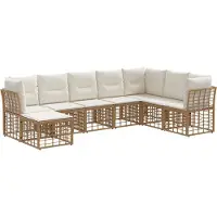 vidaXL Buiten bank set Naturel Polyester