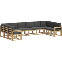 vidaXL Buiten bank set 10 st Wit en antracietkleurig