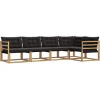 vidaXL Buiten bank set 5 st Wit en zwart
