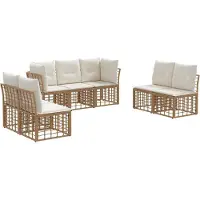 vidaXL Buiten bank set Naturel Polyester