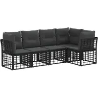 vidaXL Buiten bank set Zwart Polyester