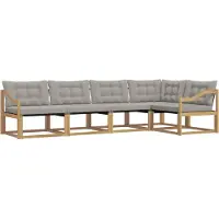 vidaXL Buiten bank set 5 st Wit en Lichtgrijs
