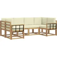 vidaXL Buiten bank set 6 st Wit en crèmekleurig