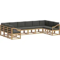 vidaXL Buiten bank set 10 st Wit en antracietkleurig