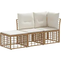 vidaXL Buiten bank set 3 st Naturel Polyester