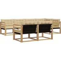 vidaXL Buiten bank set 7 st Wit en Beige