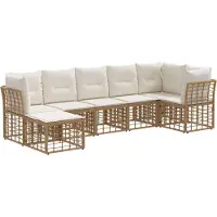 vidaXL Buiten bank set Naturel Polyester