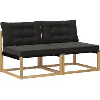 vidaXL Buiten Midden Sofa Massief Acaciahout en Textilene Wit
