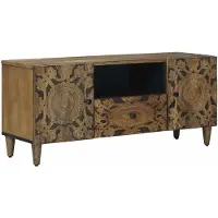 vidaXL TV Kast Bruin 105 x 33,5 x 46 cm Massief Mango Hout