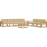 vidaXL Buiten bank set 7 st Wit en Beige