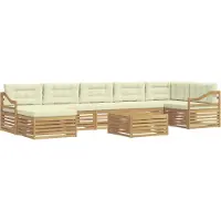 vidaXL Buiten bank set 8 st Wit en crèmekleurig Polyester
