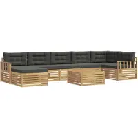 vidaXL Buiten bank set 8 st Wit en antracietkleurig