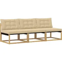 vidaXL Buiten Midden Sofa Massief Acaciahout en Textilene Wit