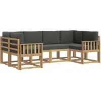 vidaXL Buiten bank set 6 st Wit en antracietkleurig