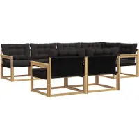 vidaXL Buiten bank set 7 st Wit en zwart