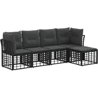 vidaXL Buiten bank set Zwart Polyester