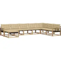 vidaXL Buiten bank set 8 st Wit en Beige Massief Acacia Hout
